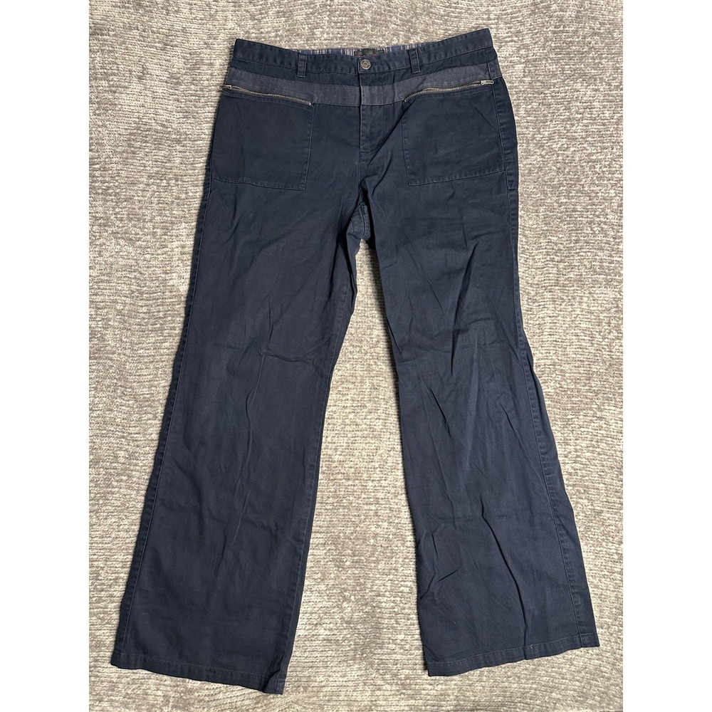 VTG Lauren Ralph Lauren Sz 12 Pants Wide Leg Utility Navy Y2K